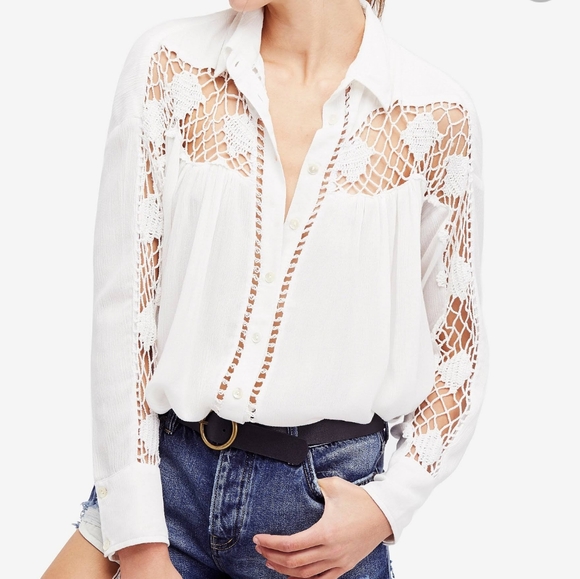 Free People Katie Bird blouse🌼 - Picture 3 of 6